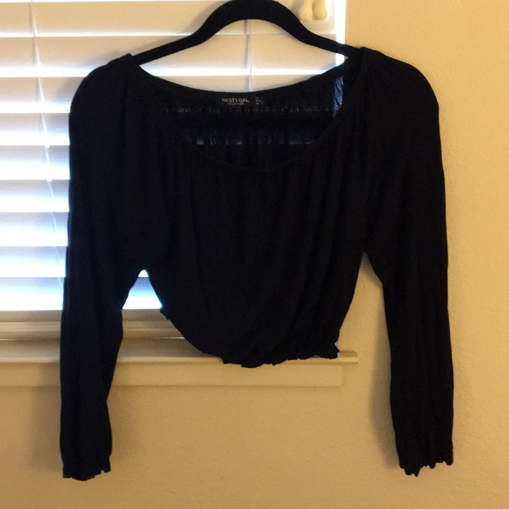 NASTY GAL Black Crop Top